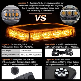 Đèn led Nhấp Nháy 48 Bóng led Cảnh Báo An Toàn Khẩn Cấp Gắn Nóc Xe Hơi / Xe Tải 12v 24v