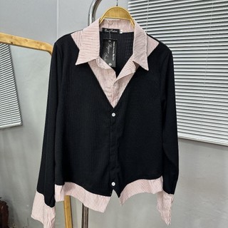 Áo Sơ Mi Big sze Nữ Phối Kẻ Cách Điệu Dễ Thương Vải Nỉ Tăm Mix Sơ Mi Cho Các Nàng Chubby Trẻ Trung SM141 +SM185