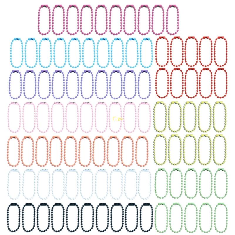 Flgo Set 100 Chuỗi Hạt Kim Loại Nhiều Màu Sắc Làm Móc Khóa Sưu Tầm