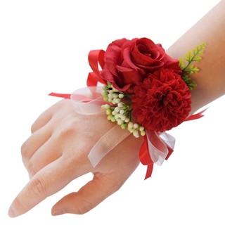 Hoa cổ tay cho cô dâu xinh xắn từ hoa lụa và satin CEVERIA