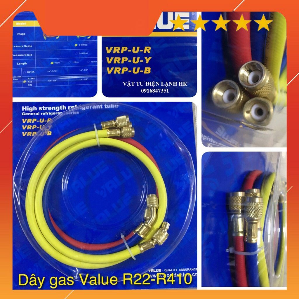 Bộ Dây Gas VALUE Model R22- R410 (1 sợi = 90Cm) VRP-U bộ 3 dây nạp ga ...