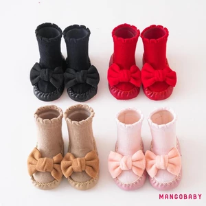 Mg-baby Bé Gái Tất Nơ Dễ Thương Tất Chống Trơn Trượt Mềm Nhẹ Sàn Tất