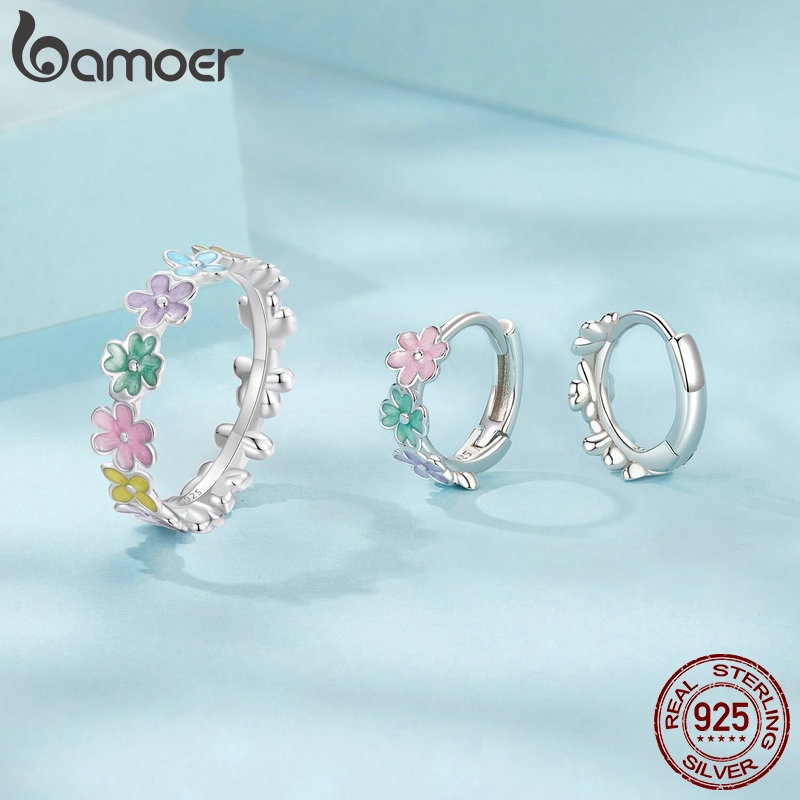 Bamoer Bông Tai Bạc sterling 925 Hình Hoa Cho Nữ