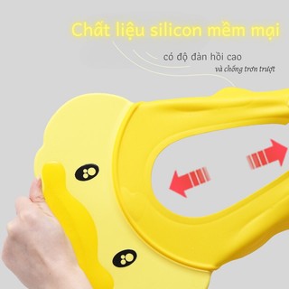 Mũ gội đầu vịt con cho bé Mũ chắn nước gội đầu có khóa cho bé  nón tắm gội đầu bé điều chỉnh kích thước Bunnies