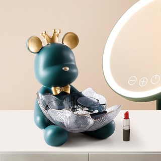 Tượng Gấu ôm Tô đựng Chìa Khóa Trái Cây Trang Trí Phòng Khách Quà Tặng Khai Trương Sinh Nhật Tân Gia Bunnies