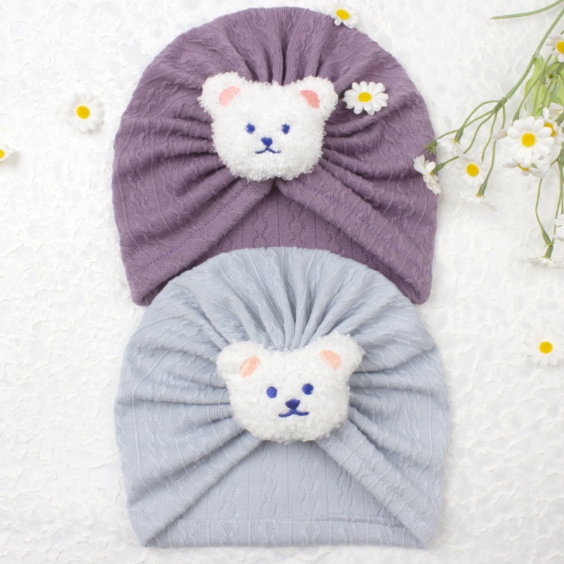Dasbsug Mũ Turban Hợp Thời Trang Mũ Beanies Chắc Chắn Chống Gió Trẻ Sơ Sinh Thu Đông Mũ nón