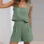 Bộ trang phục 2 món thông thường dành cho nữ Bộ áo và quần short Crop Tank