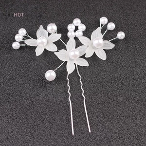 Julyhot Ngọc Trai Hoa Tiara, Trang Trí Tóc Mờ, Trang Sức Cưới Cô Dâu Handmade, Kẹp Tóc Ngọc Trai Massivedeals