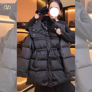 Cảm giác cao cấp Áo khoác Cotton rộng hẹp màu đen siêu đẹp mắt 2025 Phong cách mới Quilted dày