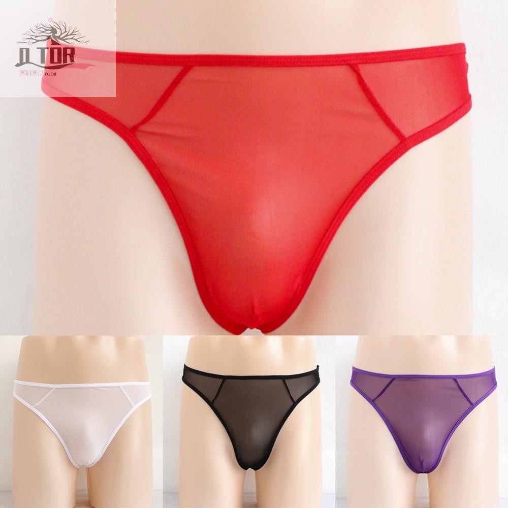 Quần lót nam Sheer Mesh Thong dành cho nam T Back Low Rise Briefs có thiết kế túi