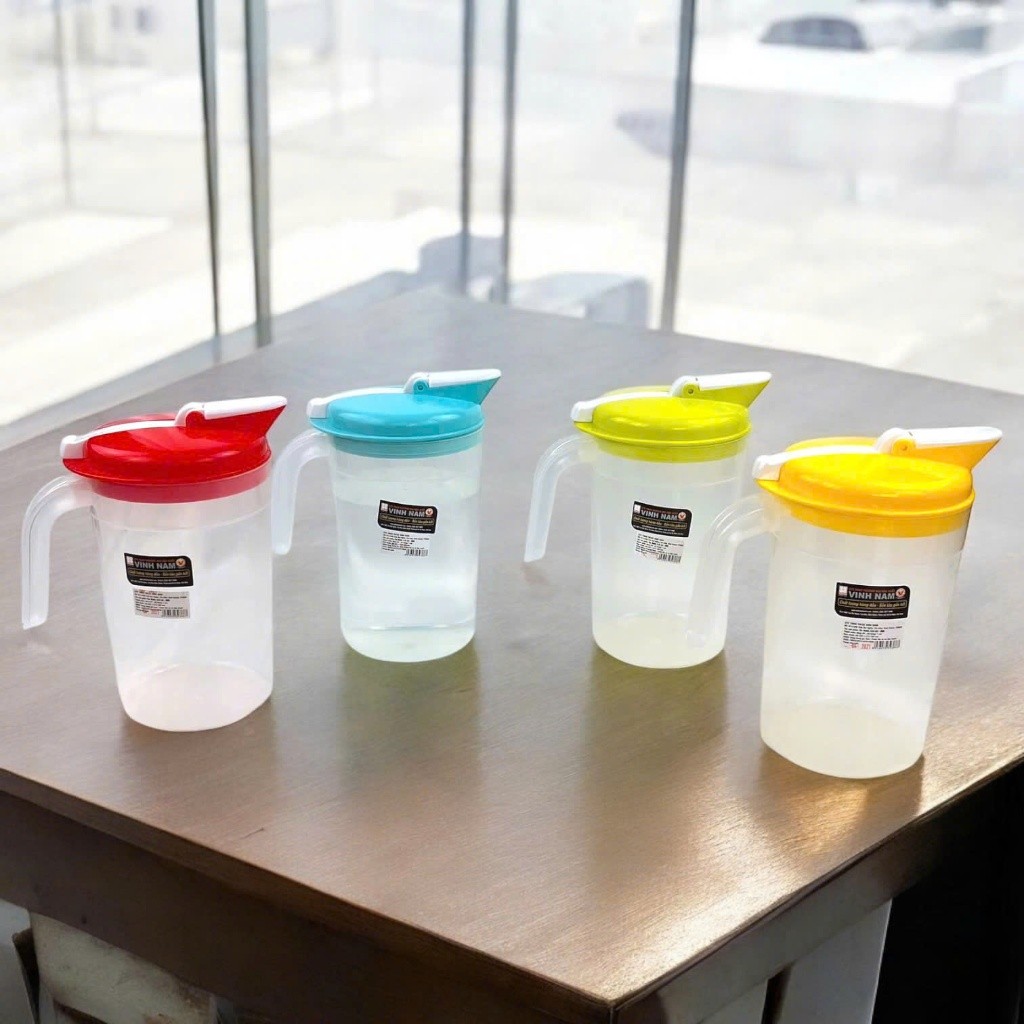 Ca Nhựa Có Nắp Cao Cấp Vinh Nam Plastic Nhựa Nguyên Sinh An Toàn Chắc Chắn Size 2L 2.5L Mã 388 389