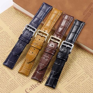 Dây Đeo Đồng Hồ Bằng Da Bò Màu Trắng Phong Cách vintage 18mm 19mm 20mm 21mm 22mm