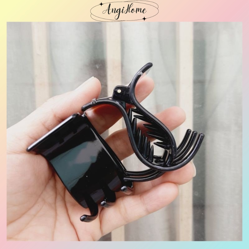 Kẹp tóc càng cua 3 răng 5 răng Hàn Quốc nữ đẹp hottrend - Cặp búi cào tóc dễ thương màu đen, trong suốt ANGI HOME
