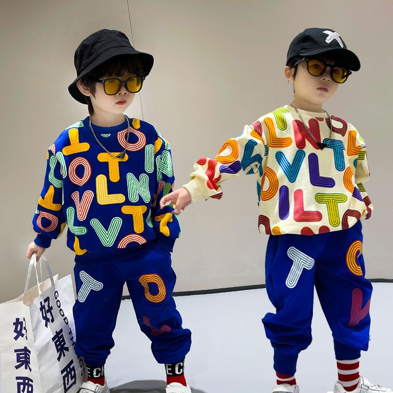 Set Đồ Hai Món Gồm Áo Sweater Phong Cách Hàn Quốc Thời Trang Xuân Thu Mới Cho Bé Trai