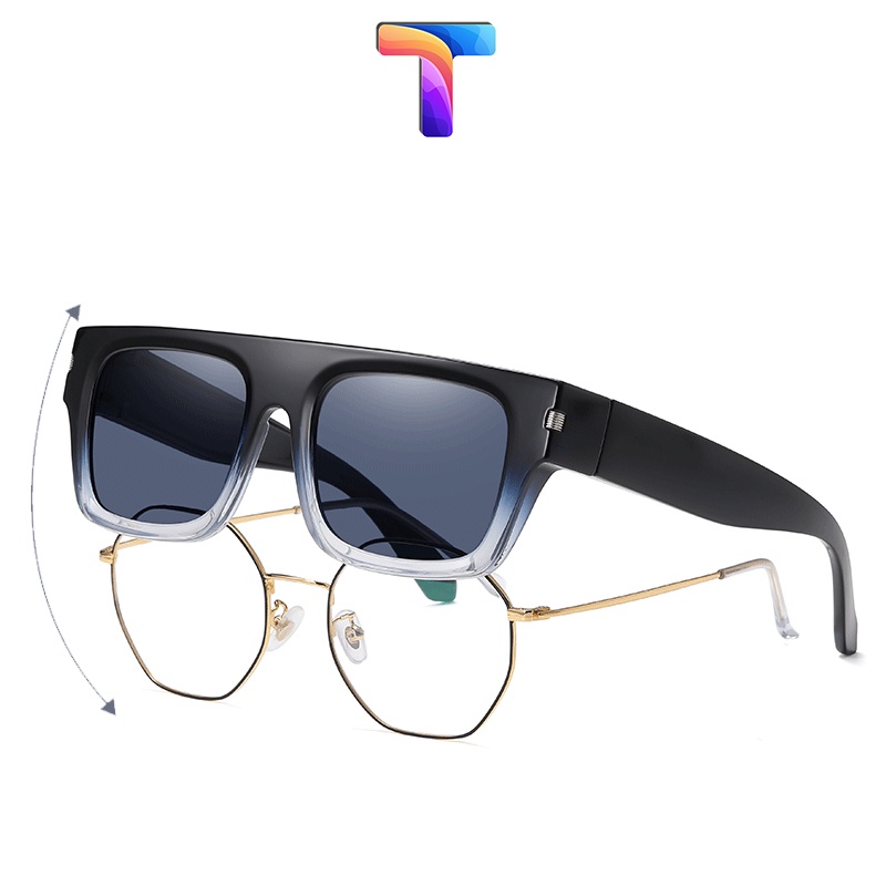 Kính râm phân cực vuông lớn đeo ngoài nam nữ 7527 | Shopee Việt Nam