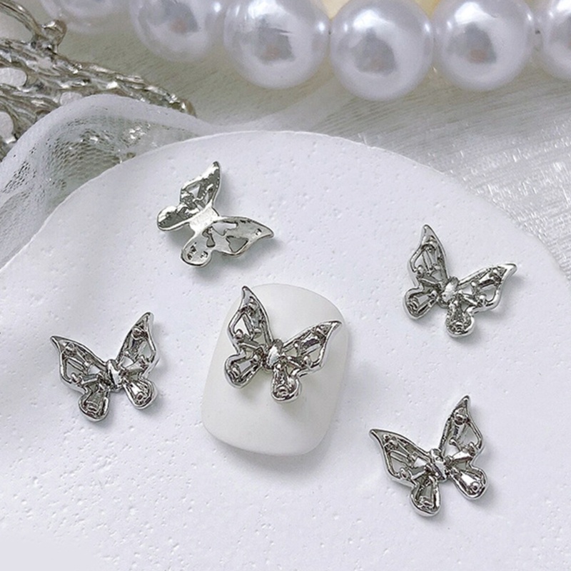 ⚝⚝Richh Set 10 Phụ Kiện Trang Trí Móng Tay Hình Bướm 3D Đẹp Mắt