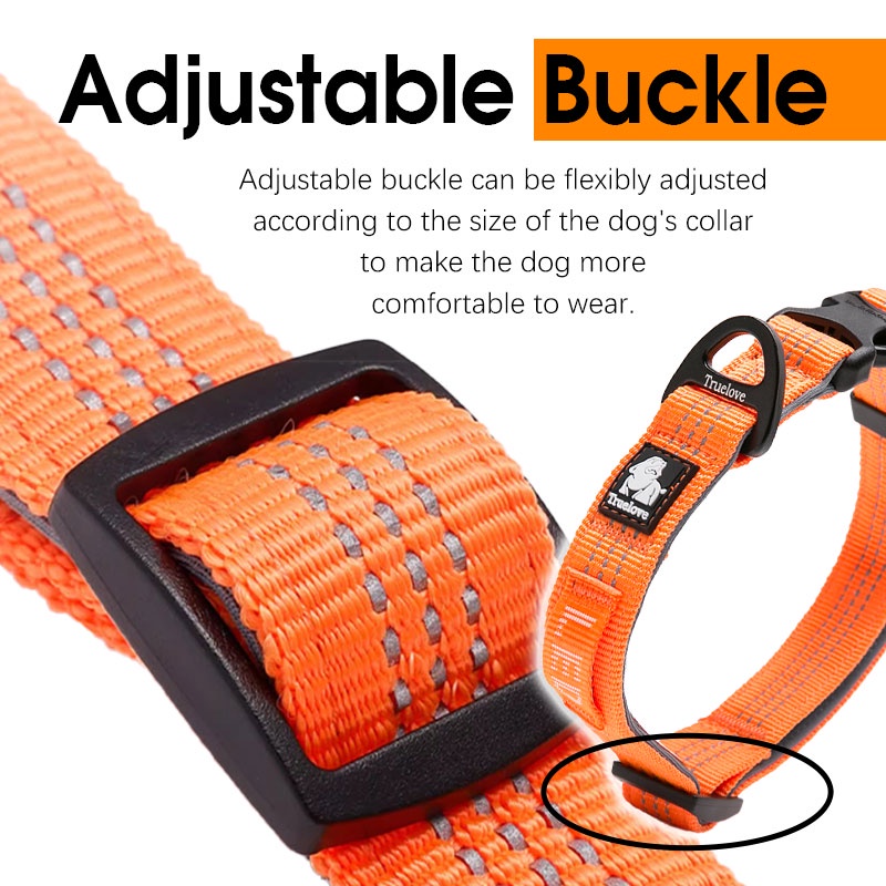 Truelove Cổ Chó Thoải Mái Cổ Thú Cưng Mềm Mại Có Thể Điều Chỉnh Phản Quang Thoáng Khí Nylon Chắc Chắn Nhanh Có Khóa Phát Hành Cho Chó
