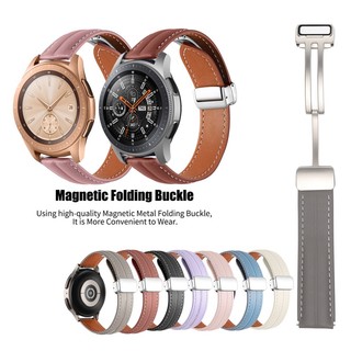 Dây Đeo Bằng Da Khóa Nam Châm 20 / 22mm Cho Đồng Hồ Thông Minh samsung galaxy watch 42mm 46mm / watch 3 4 5 6 series / gear s3
