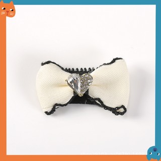 Bộ sưu tập kẹp tóc thú cưng màu đen trắng chính hãng Phụ kiện thú cưng Yorkshire Teddy Schnauzer Malzis Mũ nón cho chó
