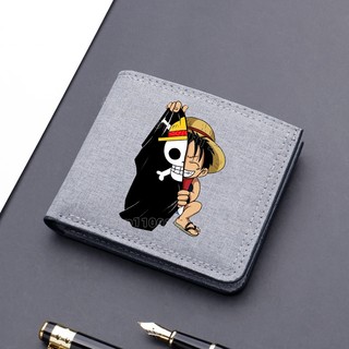 Ví Đựng Tiền Xu / Thẻ Vải canvas Gập Gọn In Hoạt Hình one piece Dễ Thương Cho Bé