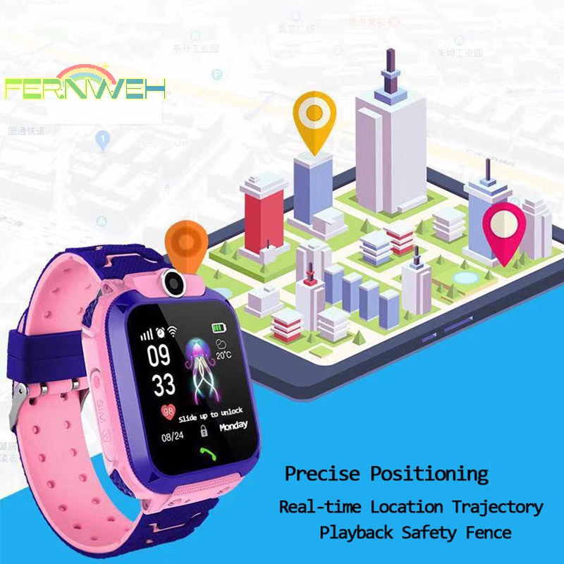 [Fernweh] Đồng hồ thông minh trẻ em Q12 Đồng hồ SOS chống nước IP67 Quà tặng trẻ em cho IOS Android [MỚI]