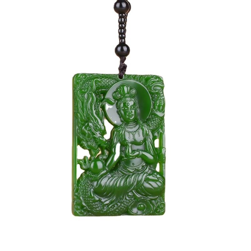Spinner Mặt Dây Chuyền Hình Rồng Màu Xanh Lá Cây Dễ Phối Đồ Thời Trang yulong guanyin