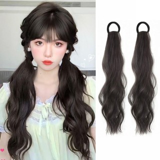 Tóc Giả Cột Chun Xoăn Tự Nhiên Dài 50cm (Giá 1 Bên), Tóc Giả Đuôi Ngựa Phong Cách Y2K HaminStore