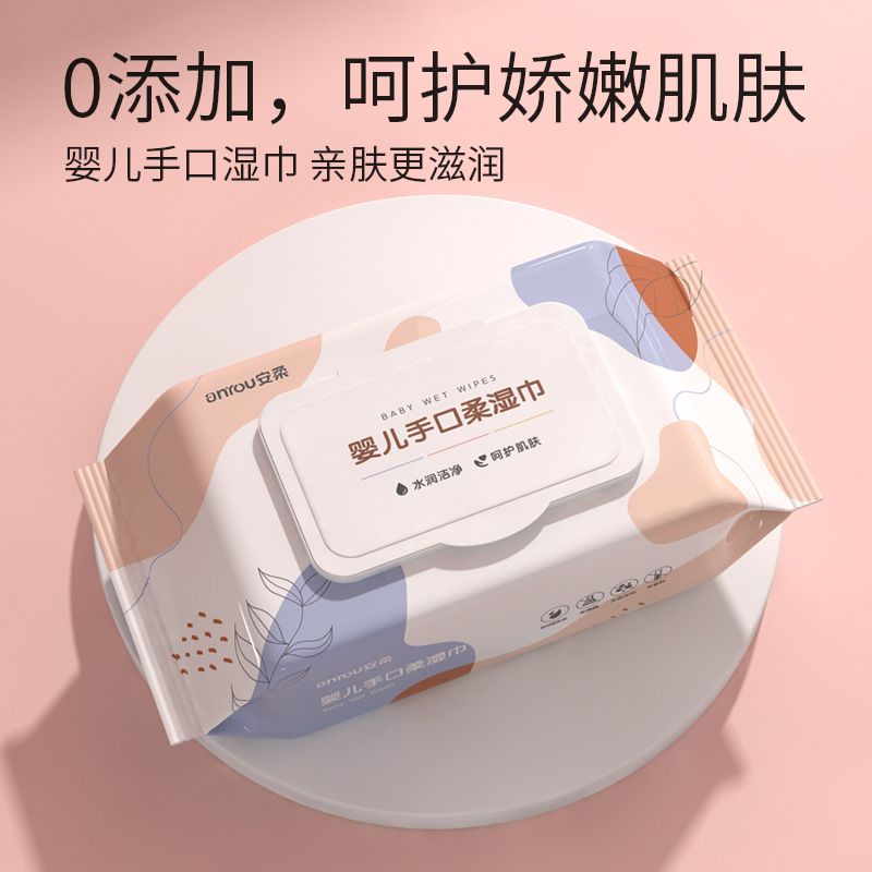 Bịch 60 Tờ Khăn Giấy Ướt Trẻ Em Không Mùi An Toàn Cho Mẹ&Bé,  Khăn Giấy Ướt 3 Lớp Không Cồn An Toàn Cho Da,Khăn Lau Mặt