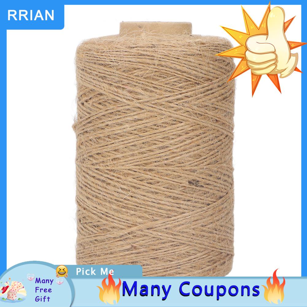 50m Multicolor Twisted Burlap String Natural Ribbon Fiber Jute Twine Rope