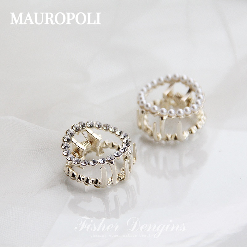 Mauropoli [Sẵn Sàng] Kẹp Tóc Nhỏ Ngọc Trai Phong Cách Mới Kẹp Tròn Nhỏ Nữ Nhỏ Tinh Tế Nổ Bên Kẹp Mũ Đội Đầu