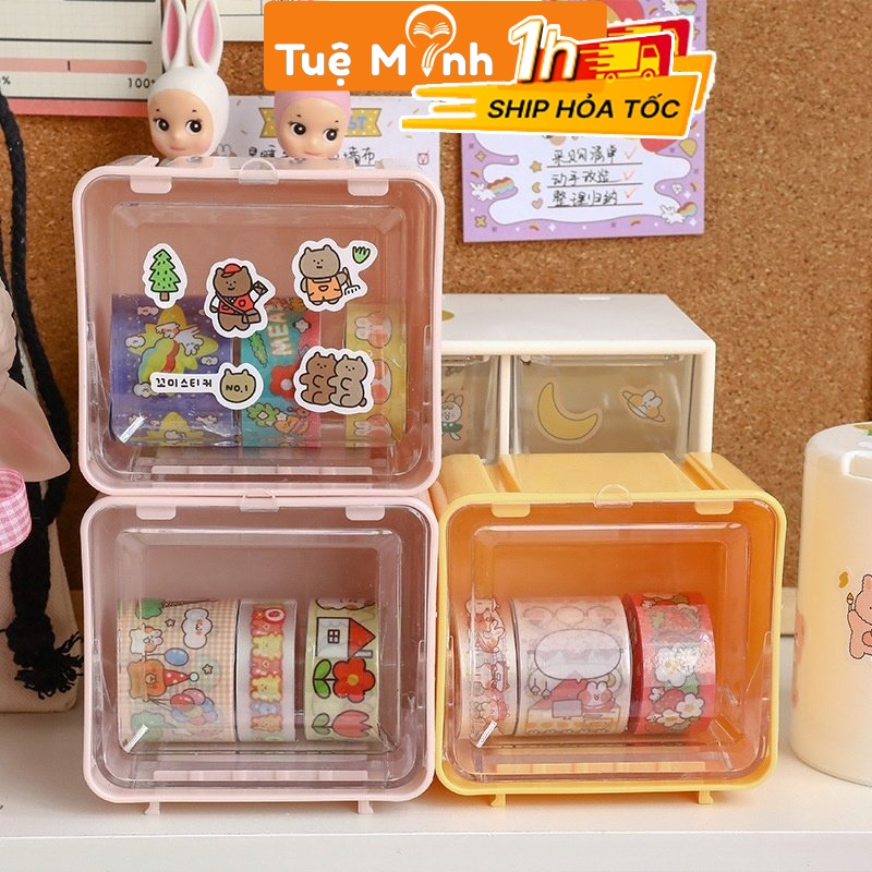 Hộp nhựa đựng washi tape, sticker, hộp đựng trang sức phụ kiện decor ...