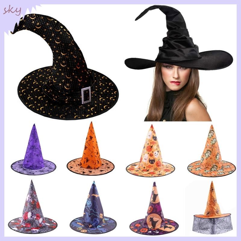Bầu trời Halloween Phù Thủy Mũ Phù Thủy Trang Phục Dự Tiệc Mũ Quỷ Mũ Cosplay Đạo Cụ