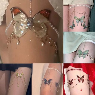 Dây Xích Chân NCE Hợp Kim với Ren Bướm Tua Rua, Điều Chỉnh Chiều Dài, Phù hợp Cho Nữ và Bé Gái