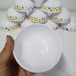 5 Chén ăn cơm nhựa melamine Trắng bông nhiều màu không vỡ loại tốt - Trường An VN