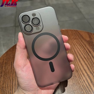 [JLK] Ốp lưng điện thoại từ tính siêu mỏng bề mặt mờ có bảo vệ ống kính cho iPhone 17 16 15 14 Plus 13 12 Pro Max Trong suốt chống va đập vỏ cứng