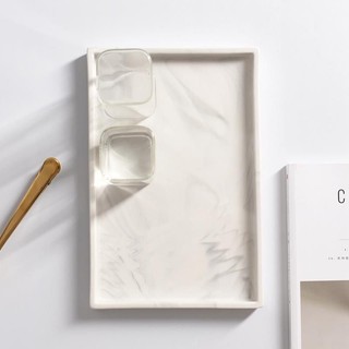MANDY HOME  Khay Đựng Trà / Trang Sức Hình Chữ Nhật Họa Tiết Đá Hoa Cương