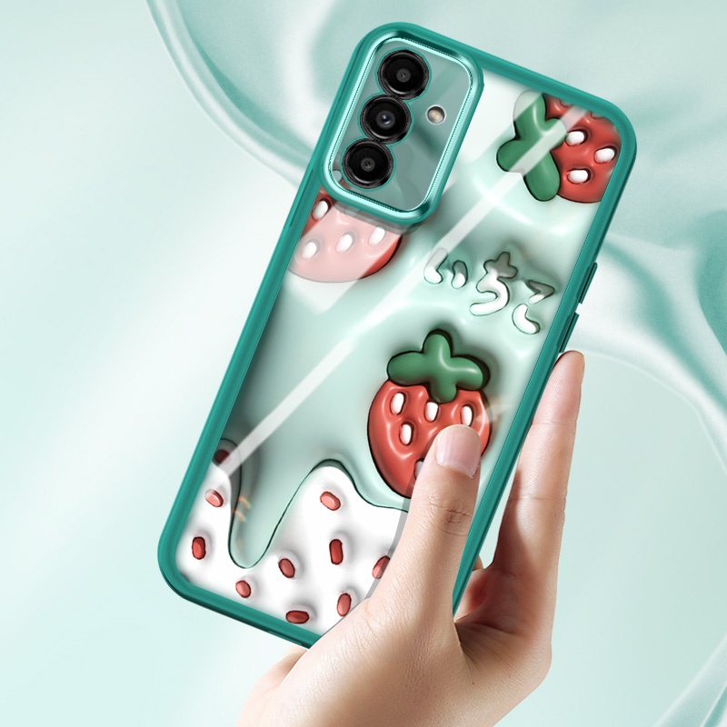 Ốp Điện Thoại YBD Cho Samsung Galaxy A13 A04S A14 A55 A35 A24 A54 A34 A245 M14 F14 4G 5G Phim Ống Kính Màu Trong Suốt TPU Mềm Carmera Bảo Vệ Với Họa Tiết Hoạt Hình Dễ Thương