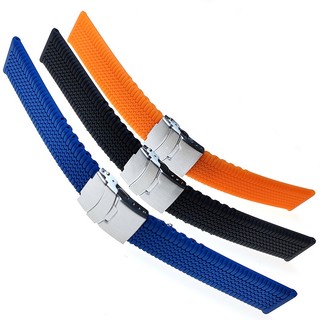 Dây Đeo Đồng Hồ Bằng silicone Mềm Chống Thấm Nước Kích Thước 20mm 22mm 24mm
