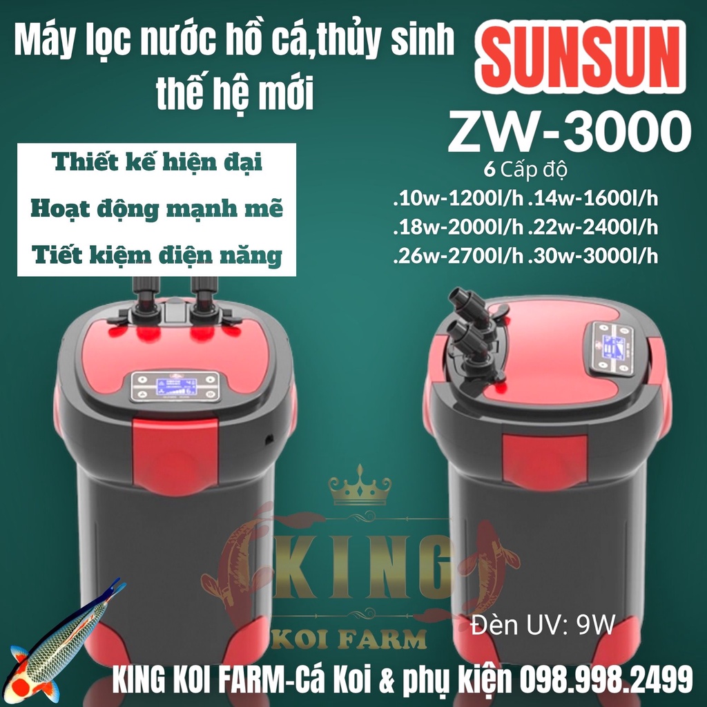 Máy lọc thùng cao cấp SUNSUN HW 5000 có bảng điều khiển chuyên dùng cho ...