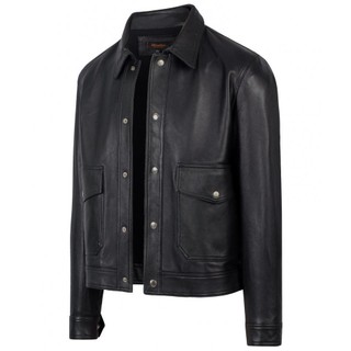 Áo khoác da nam Sơn Tùng, áo da thật Ftt Leather cổ bẻ túi hộp da cừu cao cấp mã AD410C