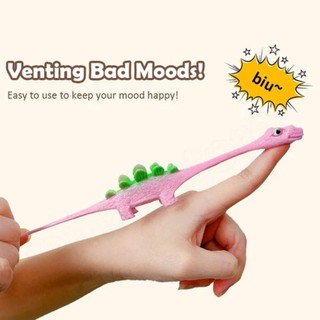 Risedot 5 Đồ chơi khủng long phóng ra, Động vật hoạt hình không biến dạng Đồ chơi ngón tay khủng long, Máy xúc tác ngón tay khủng long