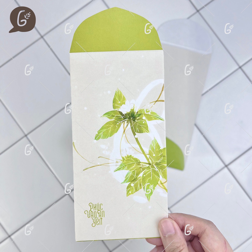 Bao lì xì tết 2025 cao cấp của Gác Xép với hoa văn họa tiết vintage kraft nhật  - Mã GX029