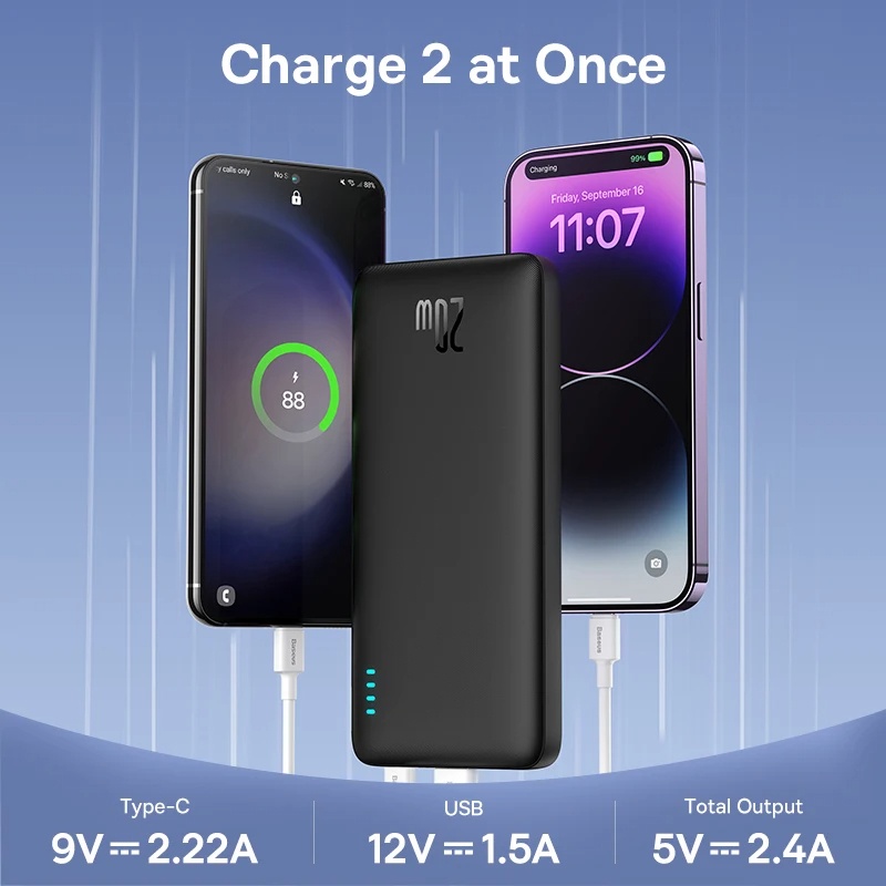 Ảnh Sạc Dự Phòng Baseus Airpow 20000mAh Sạc Nhanh 20W Với Pin Lithium Polymer Có Hỗ Trợ Làm Mát Cho Điện Thoại 1