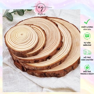 [Phụ kiện làm cây thông Noel] Lát gỗ, khoanh gỗ trang trí nhiều kích thước dùng để trang trí, phụ kiện chụp ảnh AG