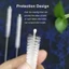 DWEL 1 Bàn chải làm sạch ống hút mở rộng, Bàn chải làm sạch tóc mềm bằng Nylon, Dụng cụ làm sạch bình sữa màu bạc