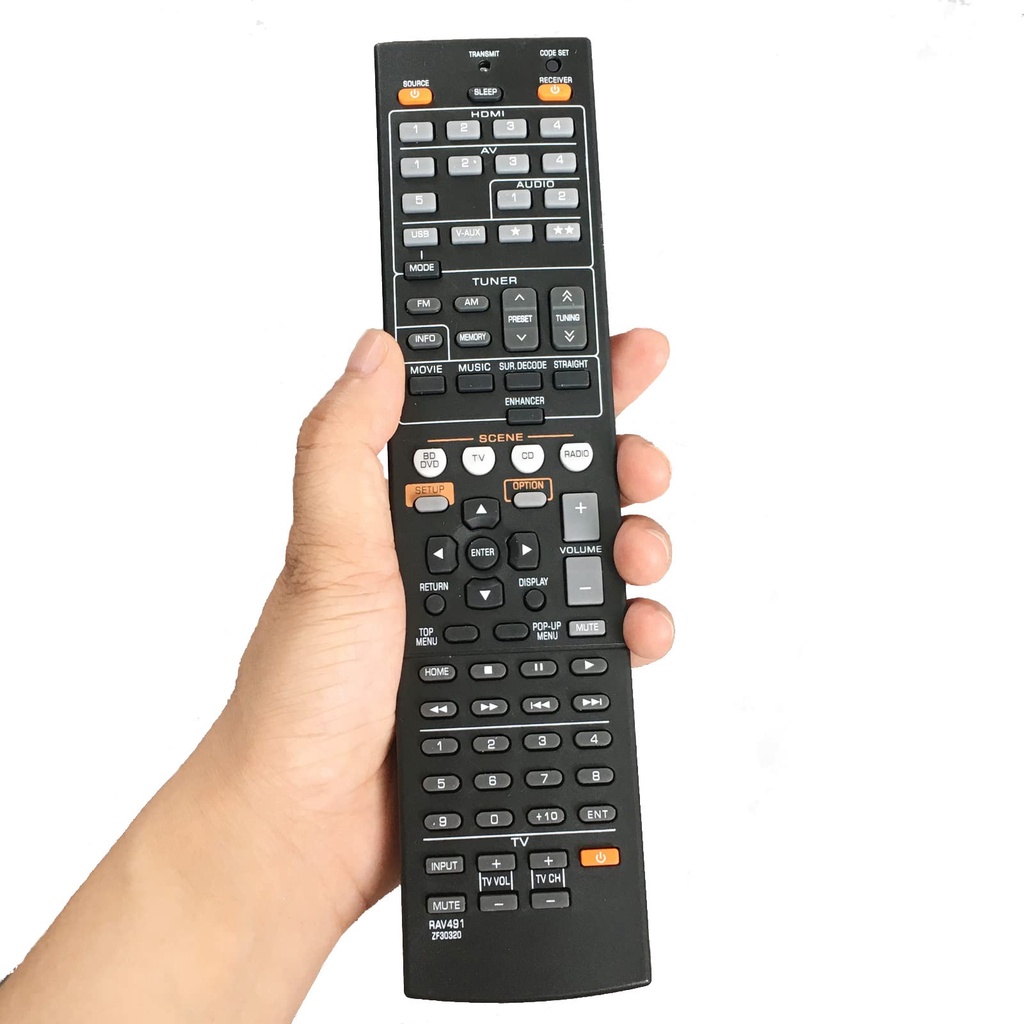 Điều khiển remote từ xa dùng cho dàn âm thanh Yahama Audio Video Recelver RAV491 ZF30320HTR-4066 RX-V475 AV - tăng pin
