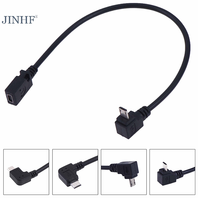 Jinhf Dây Cáp Chuyển Đổi Từ Đầu Cắm micro usb Sang Ổ Cắm mini 90 Độ ...
