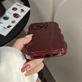 Ốp Điện Thoại Mềm Màu Đỏ Rượu Cho iphone 15 15pro max 13 mini 14 14pro 14max 12 11 pro max ix xr se2 plus