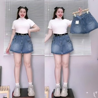 Chân Váy Jean Nhỏ Clothing Bigsize Có Nơ Thắt Dáng Chữ A Có Lót Không Co Giãn Lên Phom Tôn Dáng Trẻ Trung CV403