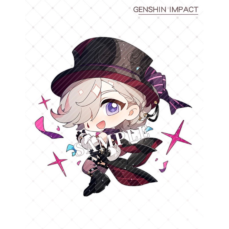 Móc khoá Genshin Impact acrylic chibi Arlecchino Furina Lyney